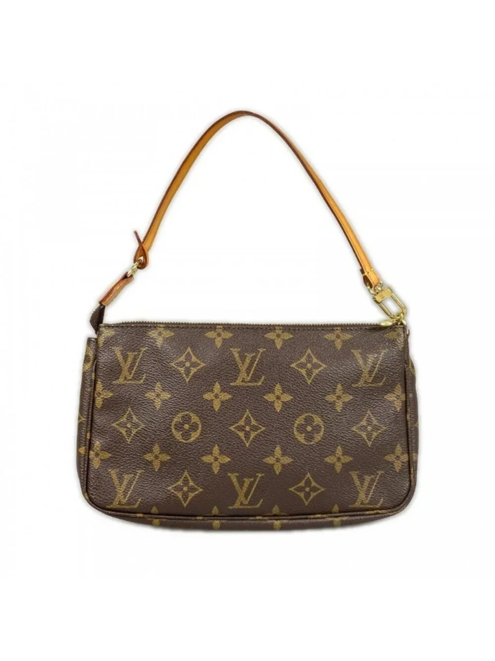 Louis Vuitton Handbag Pochette Accessoire Monogram Canvas Brown Gold
